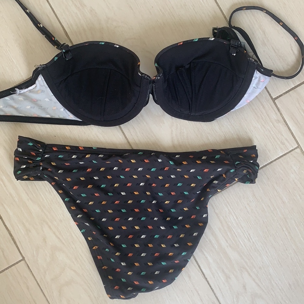 BCBGeneration dark slant print bikini View 2